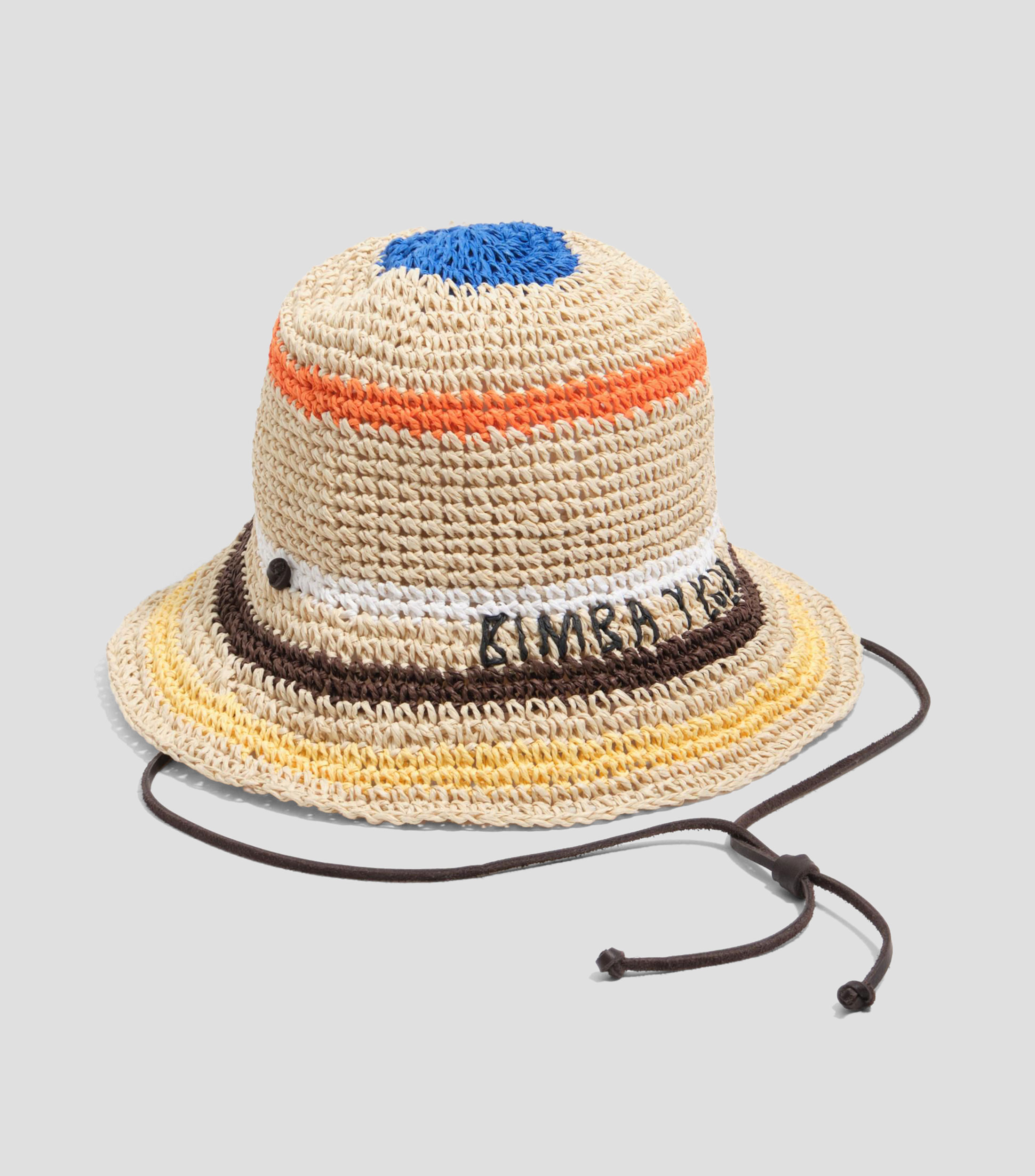 Gorro efecto rafia con franjas multicolor Mujer